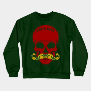 Rastafari skull illustration with cannabis Crewneck Sweatshirt